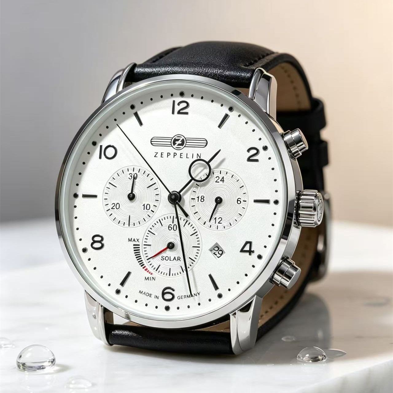 Leather Watch Band Men - Relógio Masculino Zeppelin Airship Automático com
